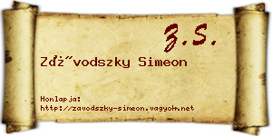 Závodszky Simeon névjegykártya